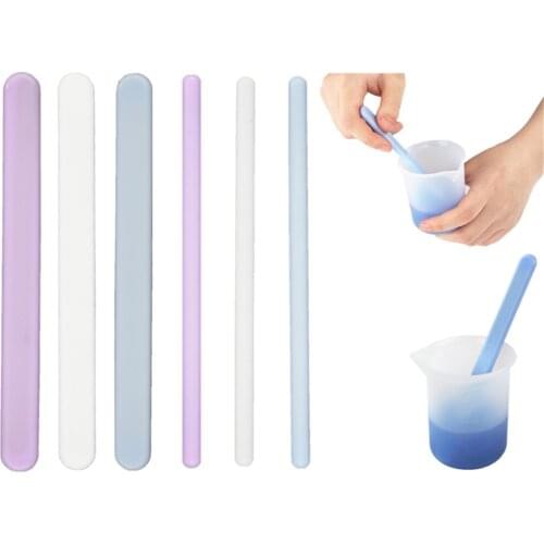 3pcs Diy Silicone Mirror Stirring Rod Dripping Tool Round Flat Stirring Rod Apply Stirring Epoxy Resin Silicone Mold Material