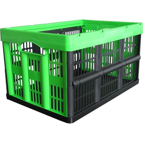 AHTOSKA 56L Food Home Office Files Storage Laundry Basket Magazine Plastic Organizer Folding Boxes Bins Large for Clothing