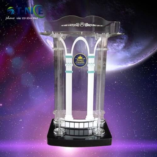 2021 AKLIKE Big Modern Fashion Acrylic Platform Church Podium School Restaurant Rostrum Reception Lecterns Commercial Furniture