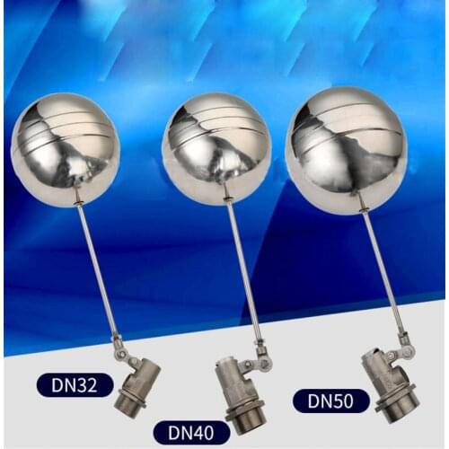 Large DN32 DN40 DN50 Flow Water Floating Ball Valve Cold and Hot Water Tank Water Level regulator Stainless Steel 304 Floating