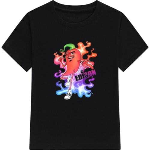 Childrens 100% Cotton T Shirts Merch Edison Perec Chilli Hot Casual Family Clothing Set Boys Girls Fashion Pepper Print Tops