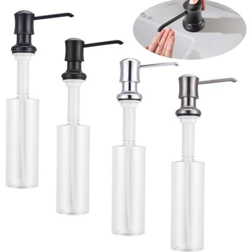 Kitchen Soap Dispenser Sink Liquid Bathroom Soap Bottle Home Handwash Soap Pumps 500Ml Manual Press Black Abs Kitchen Accessorie