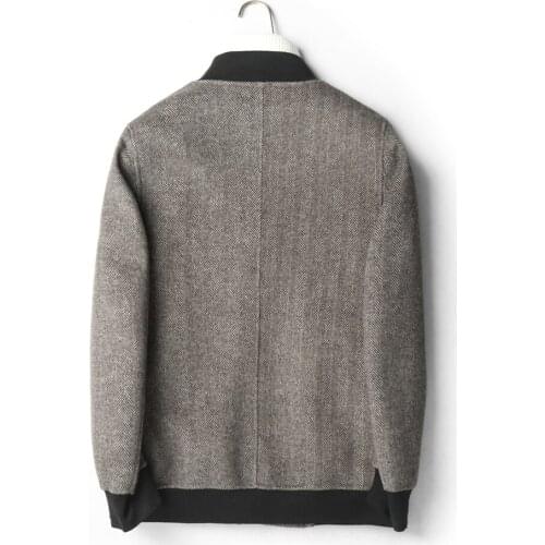 Autumn Winter Double Sided Wool Coat Warm Real Wool Baseball Jacket 2020 Top Qulality Abrigo Hombre D-04-1951 MF634