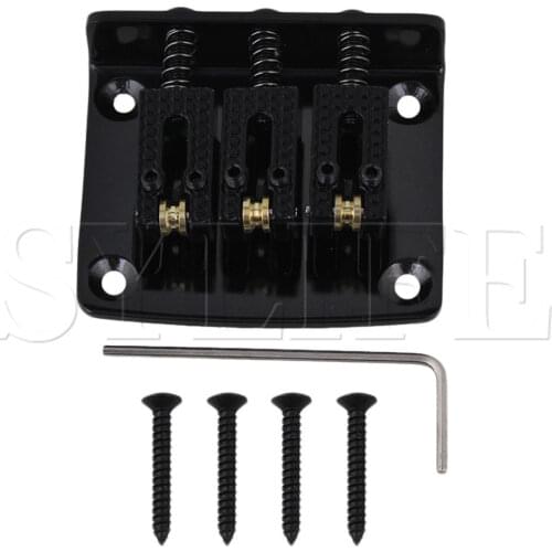 Electric Cigar Box 3 String Zinc Alloy Guitar Bridge with Wrench Black