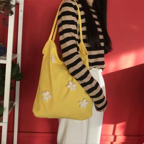 NEW Women Canvas Tote Bag Concise Letter Printing Shoulder Cloth Bags Ladies Duty Cotton Shopping Bags Small Fresh