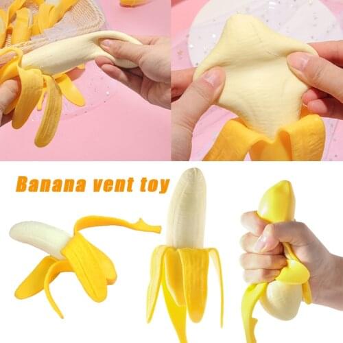Decompression Toys Peeling Banana Squishy Slow Rising Jumbo Lanyard Squishy Funny Stress Antistress Banana Toy For Children Gift