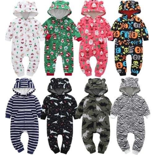 Christmas Gilrs Fleece Romper Baby Animal Costumes Rompers Soft Newborn Jumpsuit Lovely Style Clothes Spring Outfit Infant