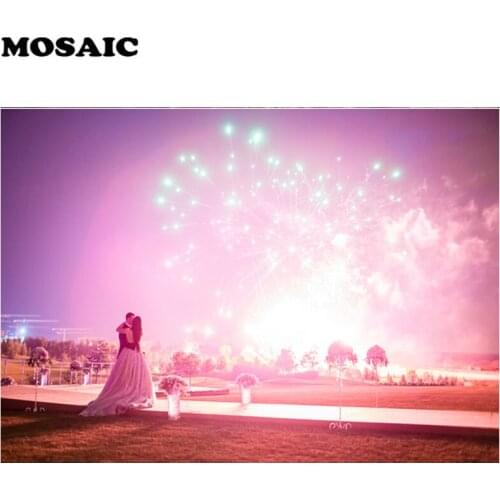 Loves and Fireworks 5D Embroidery Diy Diamond Painting Scenic square Drill Rhinestones Cross-Stitch Hand Made Art Home Decor