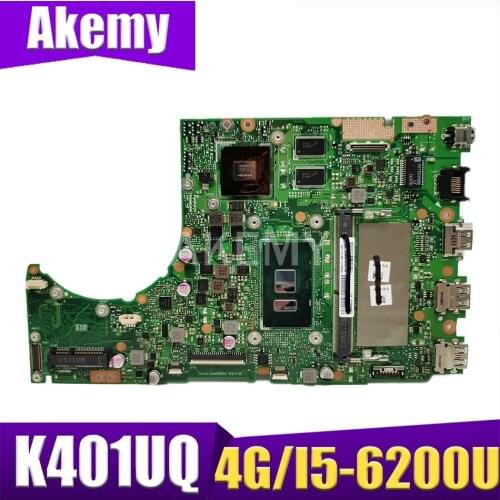 K401UQ Laptop motherboard 4GB RAM i5-6200U cpu for ASUS K401UB K401U A401U K401UQ K401UQK mainboard motherboard test 100% ok