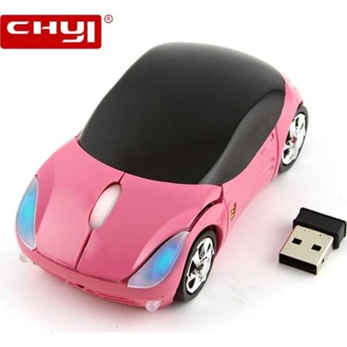 CHYI 2.4G Wireless Mouse 1600 DPI Ergonomic Gaming Mice Pink Car Design Computer Mouse 3D Mini PC Optical Mice For Laptop Gamer