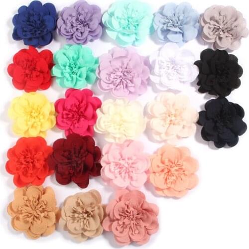 200Pcs 7cm 2.7" Fashion Chiffon Flowers Boutique For Hair Accessories Fabric Flower For Baby Girls Headbands