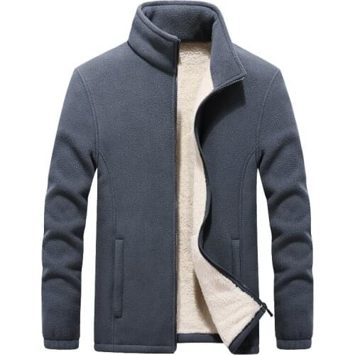 2019 Winter New Stand Collar Mens Polar Fleece Jackets Thicken Warm Coat Big Size 6XL 7XL 8XL 9XL