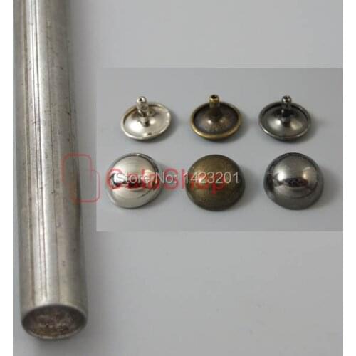 One Tool + 15mm 5/8" 100 sets Double Mushroom Domed Rivet Cap Stud Rapid Leather craft for Bags