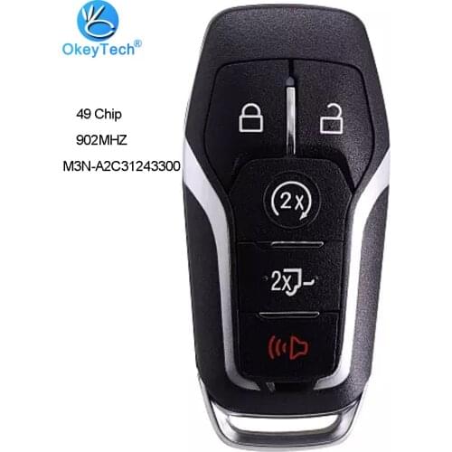 OkeyTech Orginal 49Chip 902MHZ 5 Buttons New Remote Smart Key Entry Fob M3N-A2C31243300 For ford 2013 2014 2015 2016 2017 FUSION