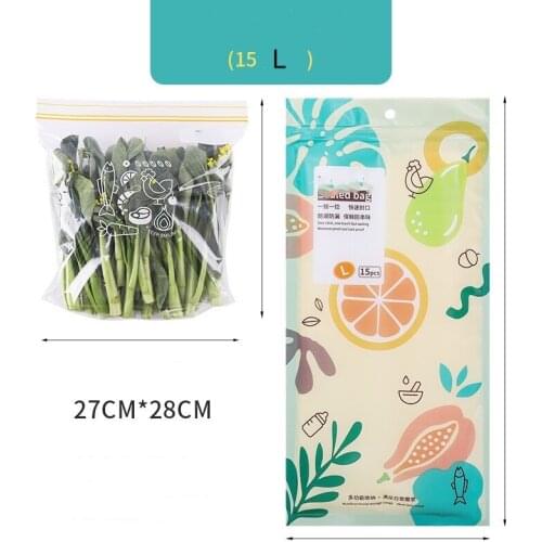 PE Food Storage Bag Reusable Freezer Bag Leakproof Zip Lock Bags Kitchen Organizer Fresh-keeping Bag