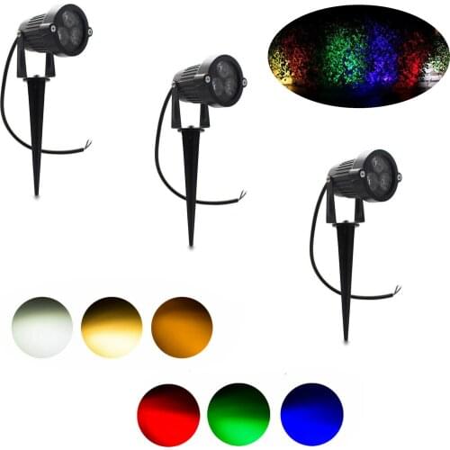 LED Flood Light Spotlight Landscape Bulb 9W Waterproof IP65 Garden Yard Lamp Floodlights Green Blue Red Warm White With Rod
