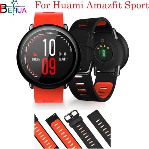 22mm For Xiaomi Huami Amazfit Sport watch strap Replacement Silicone Wrist Strap band for Xiaomi Huami Amazfit Sport Smart band
