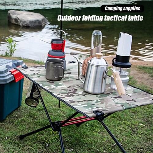 Portable Foldable Camping Table Aluminum Alloy Outdoor Kitchen Barbecue table Furniture Dinner Desk for Family Party BBQ Picnic