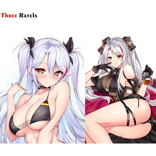 Three Ratels A387 Prinz Eugen And Prinz Eugen Azur Lane Cute Sexy Anime Girl Sticker For Room Wall&Toilet Mirror PVC Auto Decal