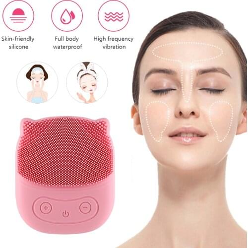 Sonic Silicone Power Facial Cleansing instrument Cleanser Waterproof Vibration Massage Deep Face Cleaning USB Skin Care Device