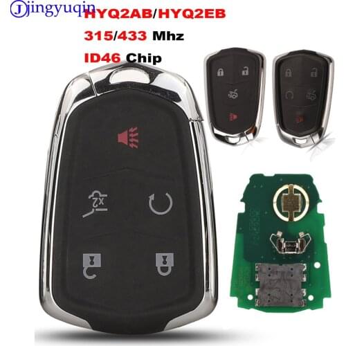 Jingyuqin 315/433MHz Smart Remote Car Key 4/5 Buttons For Cadillac ATX ATS CTS SRX XTS CT6 ATSL XT5 Escalade 2014 2015 2016 2017