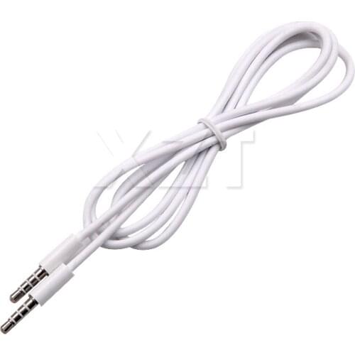 AT 1pcs 4 Pole Male 3.5mm Record Car Aux Audio Cord Stereo Sound Headphone Connect Cable high quality
