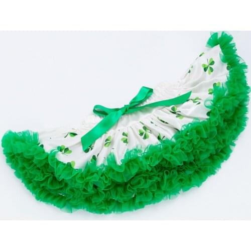 St. Patrick Day Girl Skirt Green Shamrock Toddler Skirts Tutu Pettiskirts for St. Patrick Gift Baby Girls Wearing Clothing 0-2Y