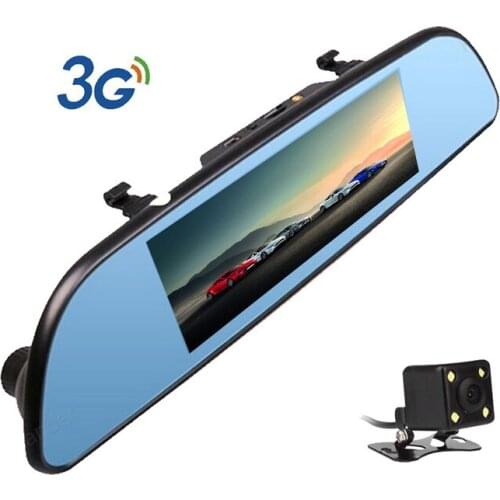 FHD Video Camera Supports GPS Navi Bluetooth WIFI Dash camera recorder Dual Lens 3G Car DVR 7 inch 1080P Rear View Mirror