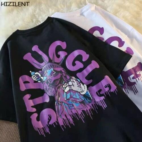 Y2k Women Short Sleeve T Shirts Oversized t-shirt Letter anime print Hip Hop Loose Korean Style All Match Students Simple Chic