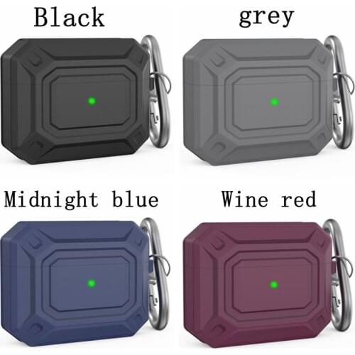 For Apple Wireless Bluetooth Headset Silicone Protective Headset CaseThree-proof Ultra-thick Anti-dropping Cover With Carabiner