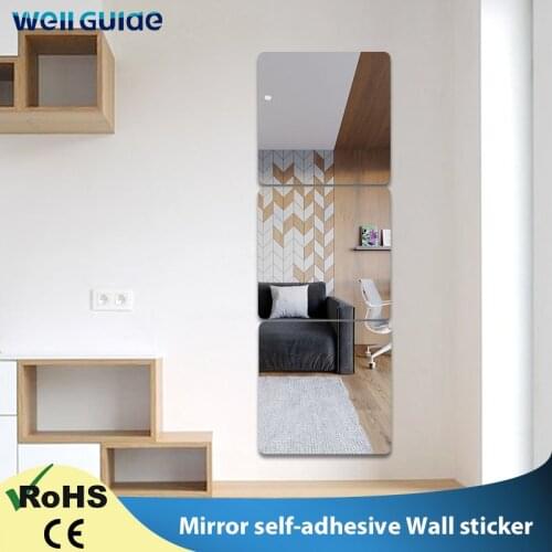 Mirror Wall Sticker Square Self-adhesive waterproof Mirrorr Sticker 30*30cm Crystal Wall Paper DIY 3D Home Bathroom Decoration