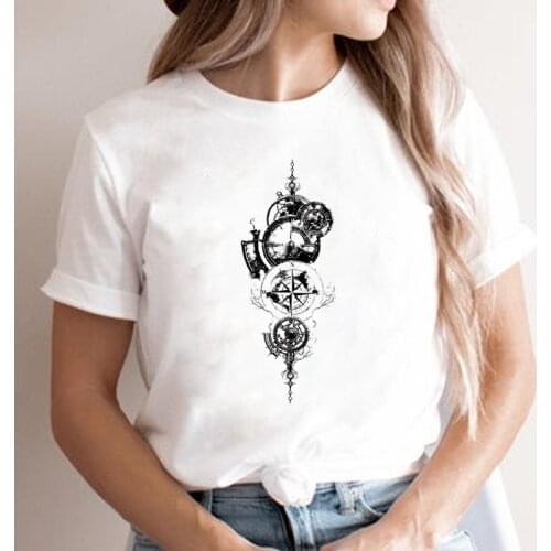 Women Lady Vintage Travel Camper Graphic T Shirt Tee Short Sleeve Fashion Cartoon Top Clothing Female T-shirt Clothing