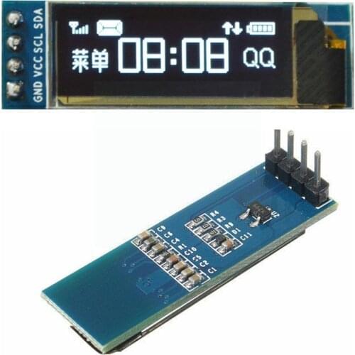 0.91 Inch OLED Display Module White/blue OLED 128X32 LED For Ardunio Communicate IIC I2C 0.91 12864 Display SSD1306 LCD G0K9