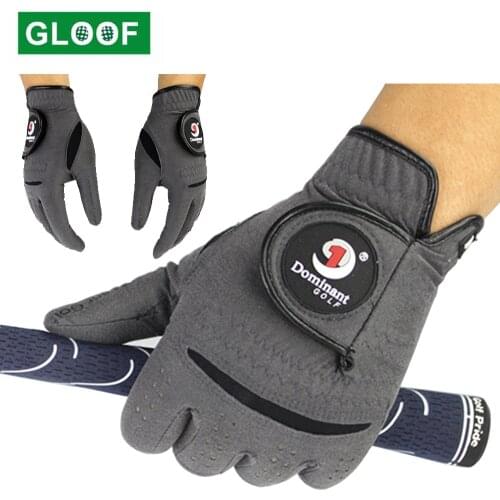 1Pair Mens Golf Gloves Microfiber Cloth Soft Fit Sport Grip Durable Gloves Anti-skid Sports Gloves Fit Left And Right Hand