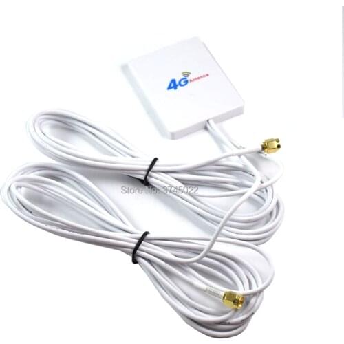 1pcs 3G 4G Lte Antenna Dual Sma Connector 3M RG174 Cable 28dbi HIgh Gain External 4G Antenna for Huawei Router