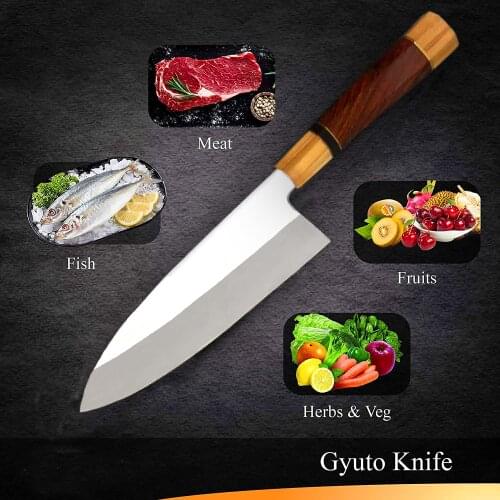 180MM Deba knife Stainless Steel Fish Head Knife Sushi Salmon knives Japanese Kitchen knife with Scabbard Cooking Tools