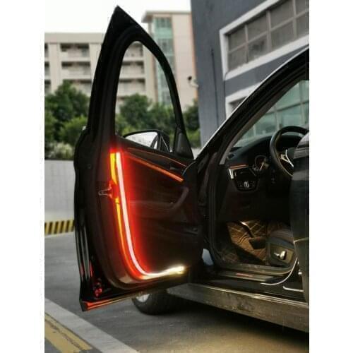 2020 Latest Car Door Opening Warning Light Welcome Lights Strip LED Strobe Flashing Anti Rear End Collision Safety Lamps