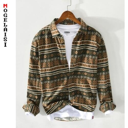 Spring 2021 new men shirt Fashion long sleeve Printed shirts man tops 100% high quality men clothing Asian size Z127