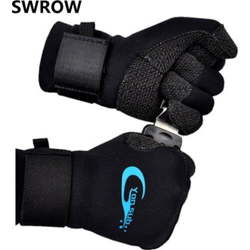 3MM Kevlar Scuba Diving Gloves Cut-proof Warm Underwater Hunting Non-slip Wear-resistant Harpoon Adjustable Black Gloves