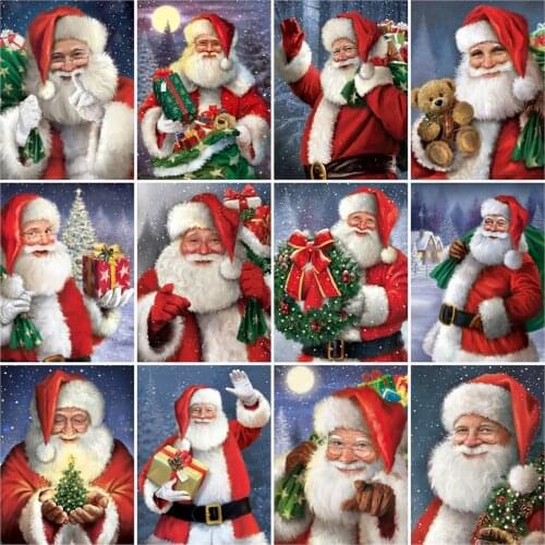 5D DIY Diamond Embroidery Christmas Santa Claus Cartoon Cross Stitch Mosaic Diamond Painting Christmas Home Decoration Gift
