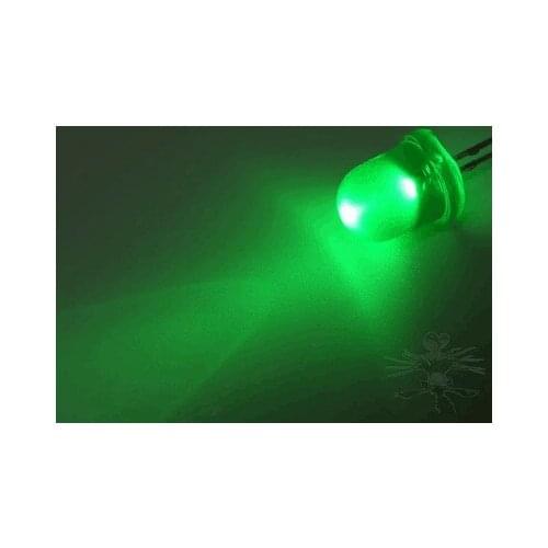 8mm Emerald-Green Straw Hat Light Emitting Diode Ultra Bright LED Lamp Bead Plug-in DIY Kit Practice Wide Angle 8 mm 200 pcs/lot