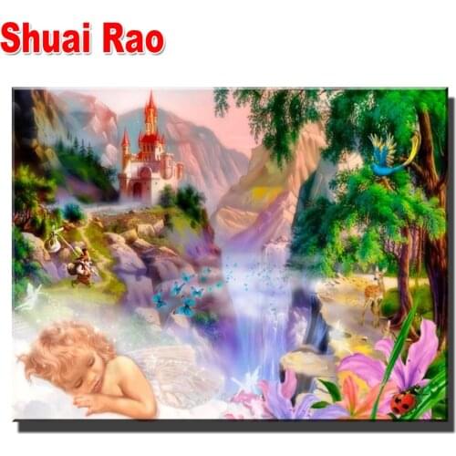 DIY diamond painting Fantasy Landscape cross stitch full mosaic Fairy embroidery square Drill 5D handmade child gift decor