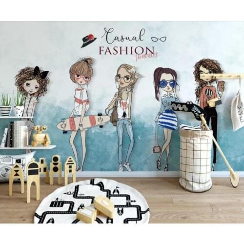 Customized large-scale 3D mural wallpaper modern abstract hand-painted clothing store background wall decoration painting