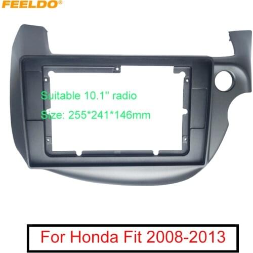 FEELDO Car Stereo Audio 2Din Fascia Frame for Honda Fit 08-13 10.1" Big Screen CD/DVD Player Face Dash Mount Trim Kit #AM6203