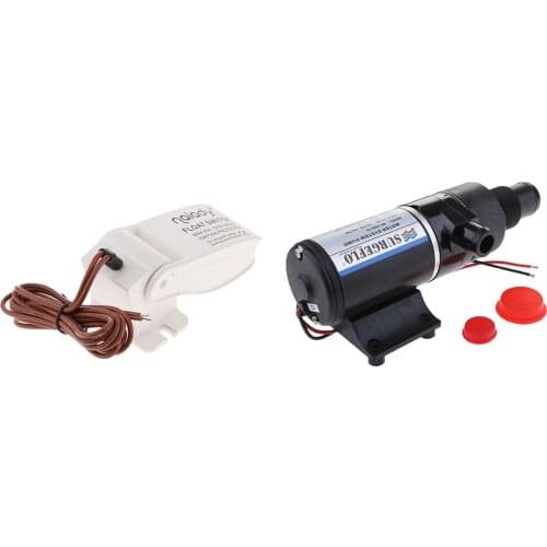 Quick Release RV Macerator Pump Waste Water Pump - 12V, 12GPM + Boat Float Switch DC 12V / 24V / 32V