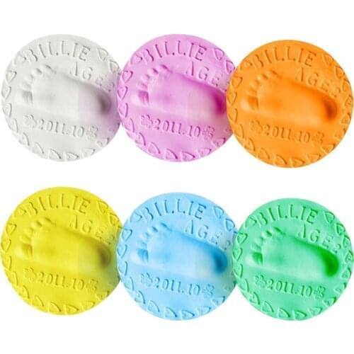 Baby Footprint Hand Foot Imprint Kit Casting DIY Toys Ultra Light Stereo Baby Care Air Drying Soft Clay Infant Toddler Paw Print