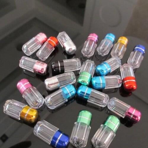 500pcs Mini 1g Pill Capsules bottle mini small bottle for powder Capsules 1ml perfume oil Liquid Health Care plastic bottle jars