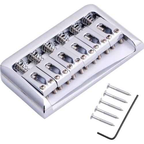 Chrome 6 String Fixed Hard Tail Hardtail Bridge for Electric Guitar Replacement