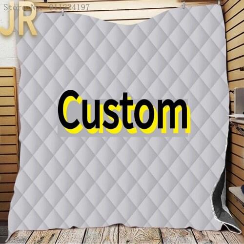 Customize Printed Quilt Blanket Twin Full/Queen King Size Dropshipping 3D Print DIY Quilt Soft Bed Cover
