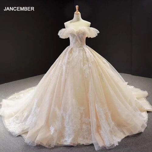 J66932 jancember bridal vintage wedding dress strapless off shoulder short sleeve appliques lace wedding gown vestidos de novia